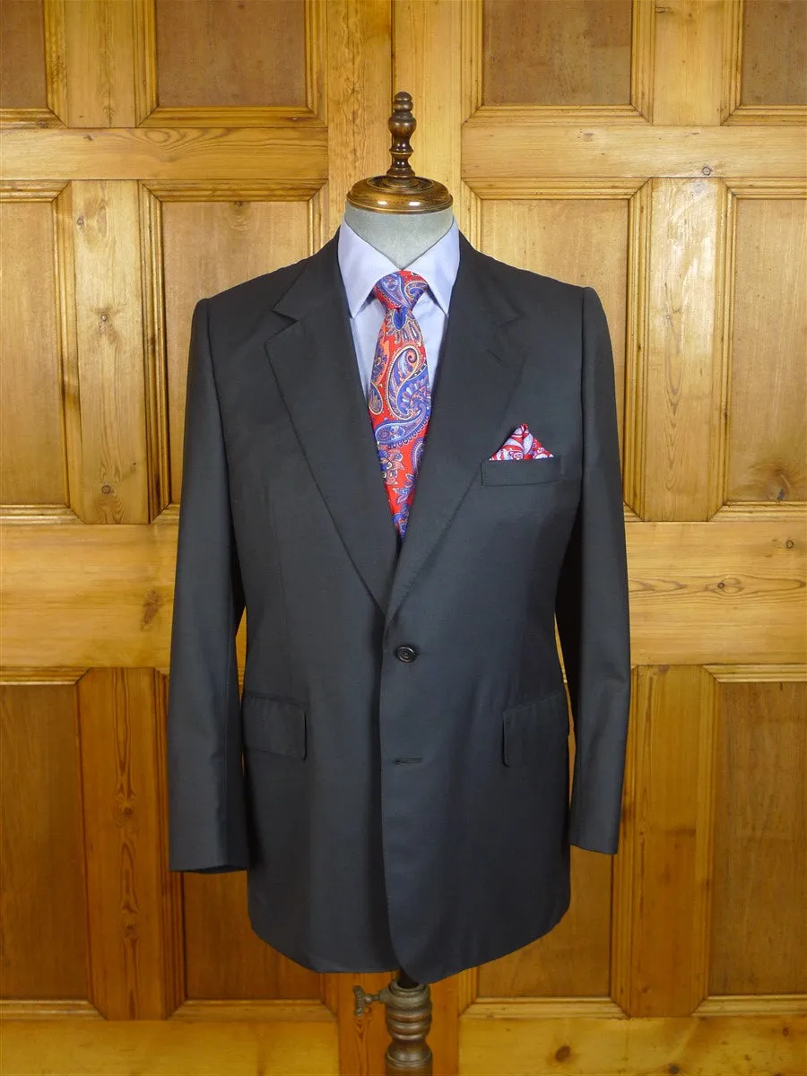 24/0814 immaculate henry rose savile row bespoke dark blue merino wool suit 40-41 short to regular