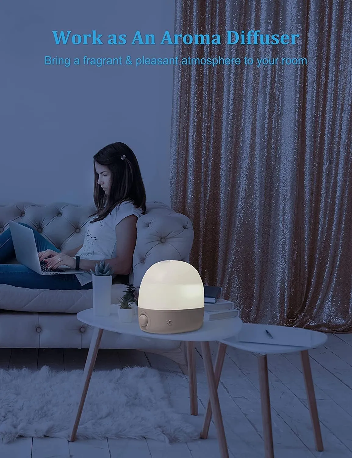 3-in-1 Humidifier, Night Light, and Essential Oil Fragrance Diffuser