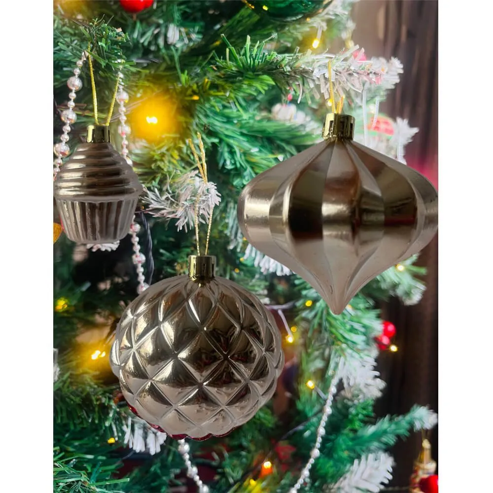 40 pcs, Rose Gold Theme Hanging Christmas Tree Ornaments