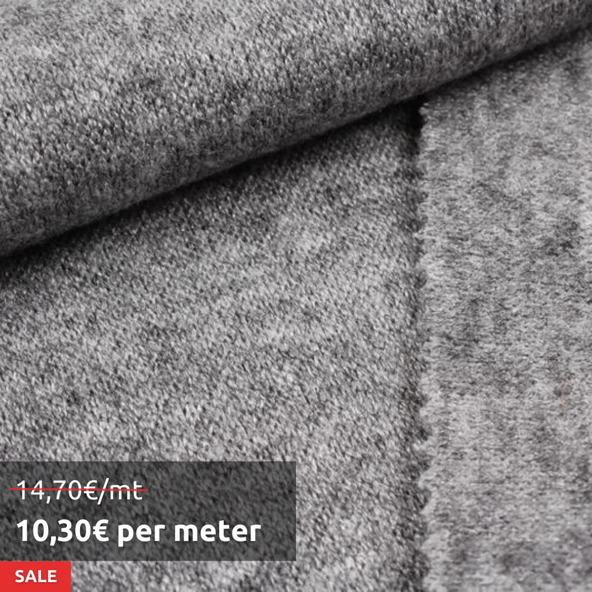 8 Mts Roll - Cashmere Touch Knit (Grey Melange) - OFFER: 10,30€/MT