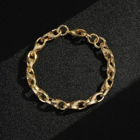 9mm Kids Gold Filled Patterned Tulip Bracelet 6/7 Inches