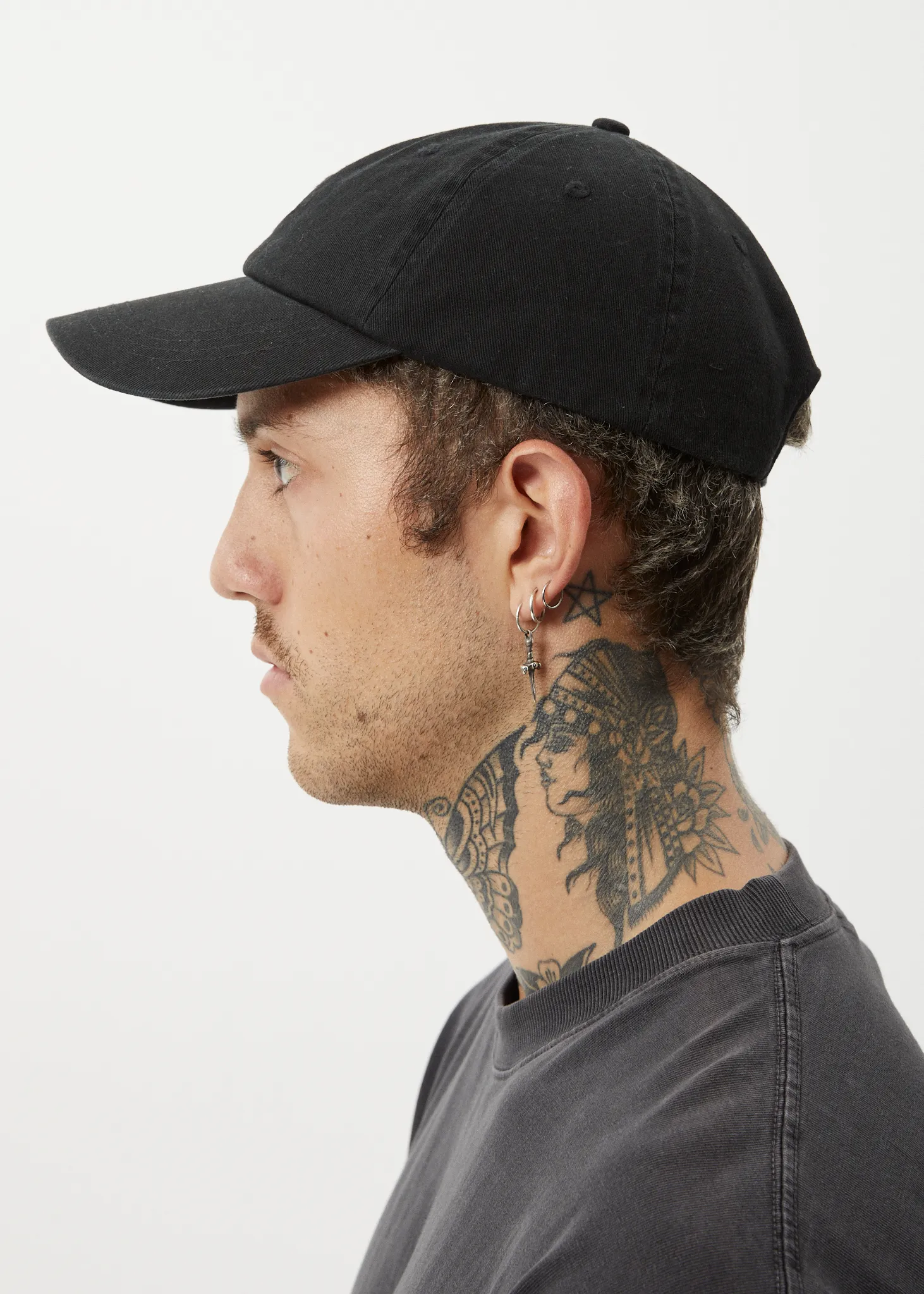 AFENDS Mens Core - Six Panel Cap - Stone Black