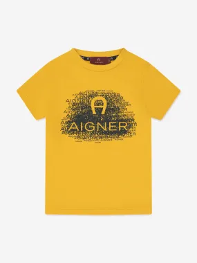 Aigner Boys Logo T-Shirt in Yellow