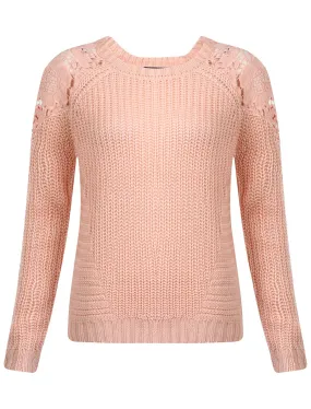 Amara Leya Lacey pink jumper