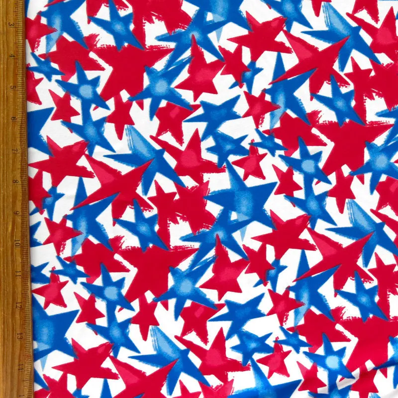 Americana Celebration Stars Nylon Spandex Swimsuit Fabric - 21" Remnant