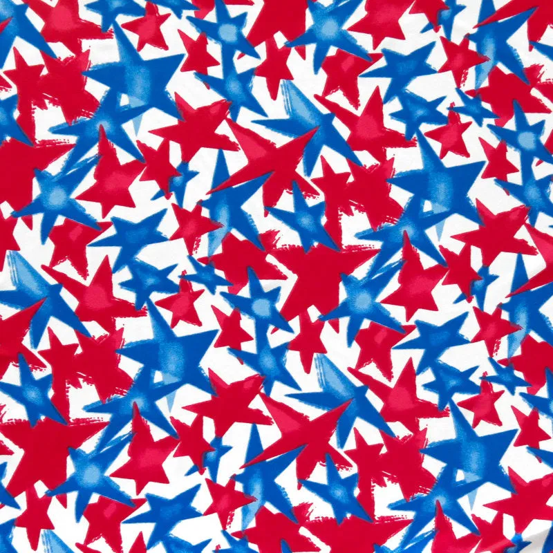 Americana Celebration Stars Nylon Spandex Swimsuit Fabric - 21" Remnant