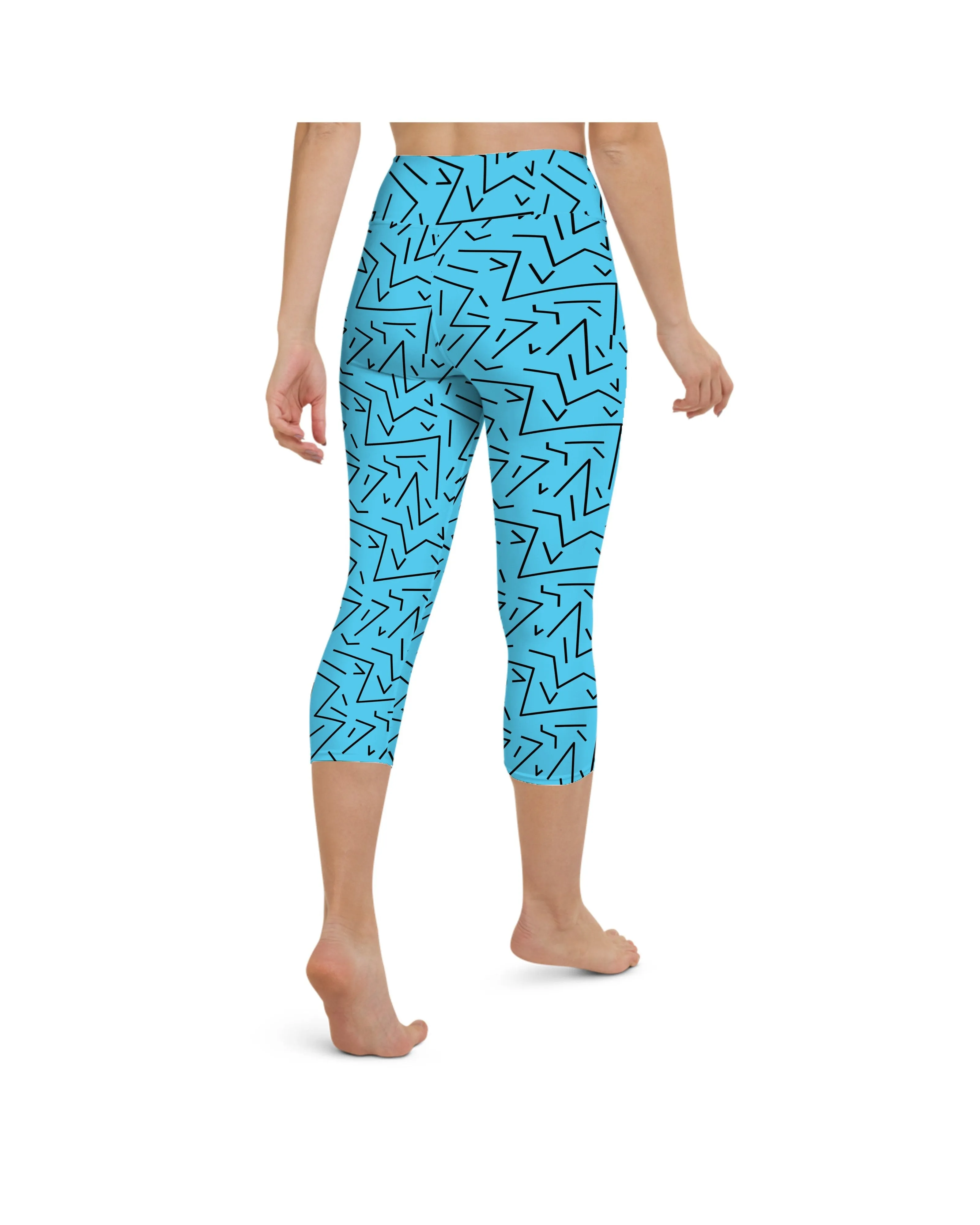 Aqua Black Line Yoga Capris