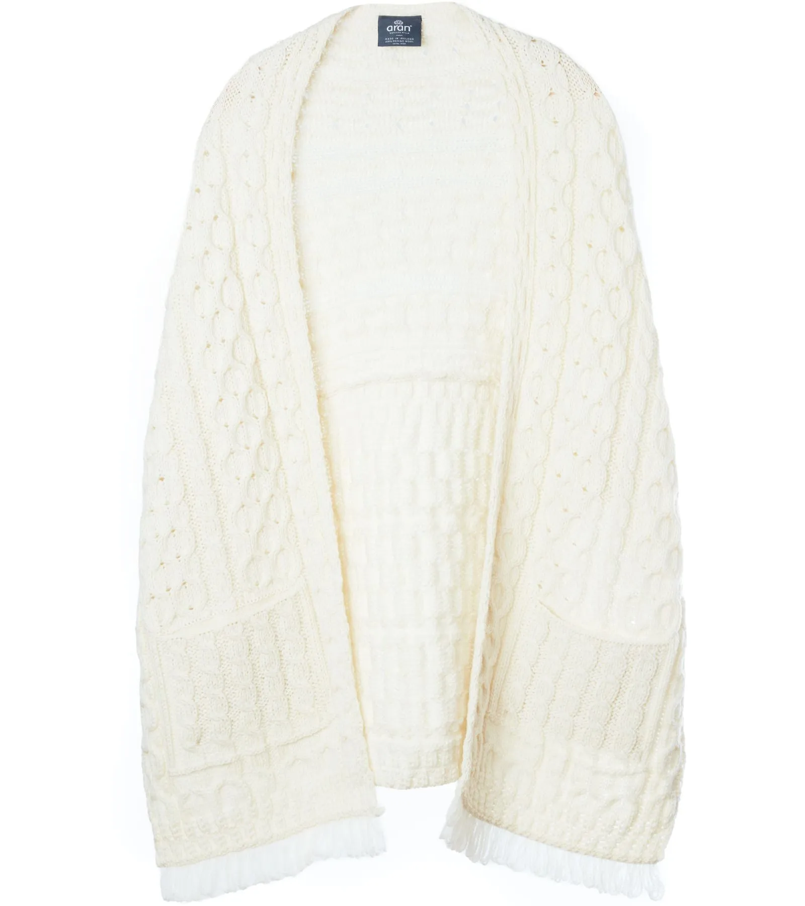 Aran - Wrap with pockets - Cream