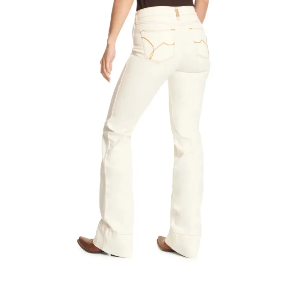 Ariat Women's High Rise Larissa Slim Trouser Stretch White Denim Jeans