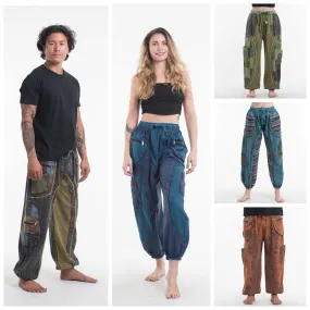 Assorted set of 5 Unisex Patchwork Stonewashed Cargo Cotton Pants with Zip Pockets