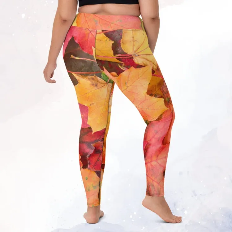 Autumn Leaves Photo Comfort Leggings