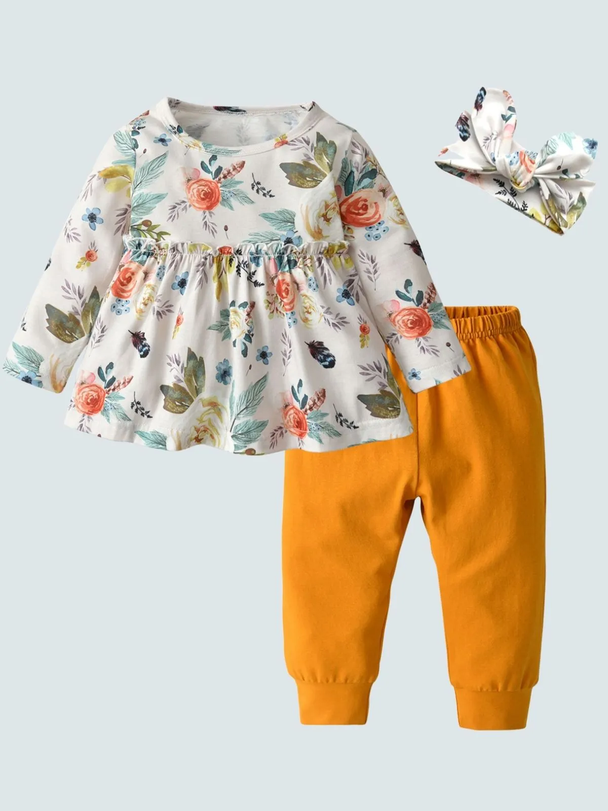 Baby Floral Funtime Long Sleeve Casual 3 Piece Set