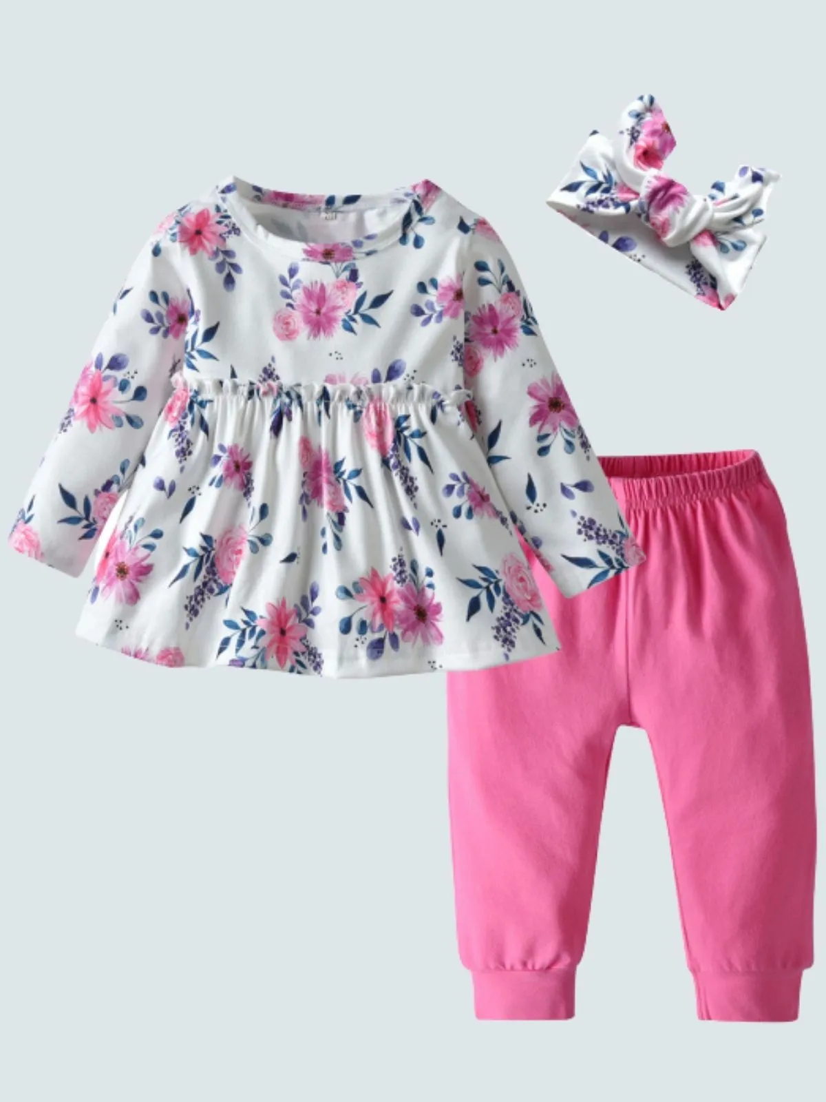 Baby Floral Funtime Long Sleeve Casual 3 Piece Set