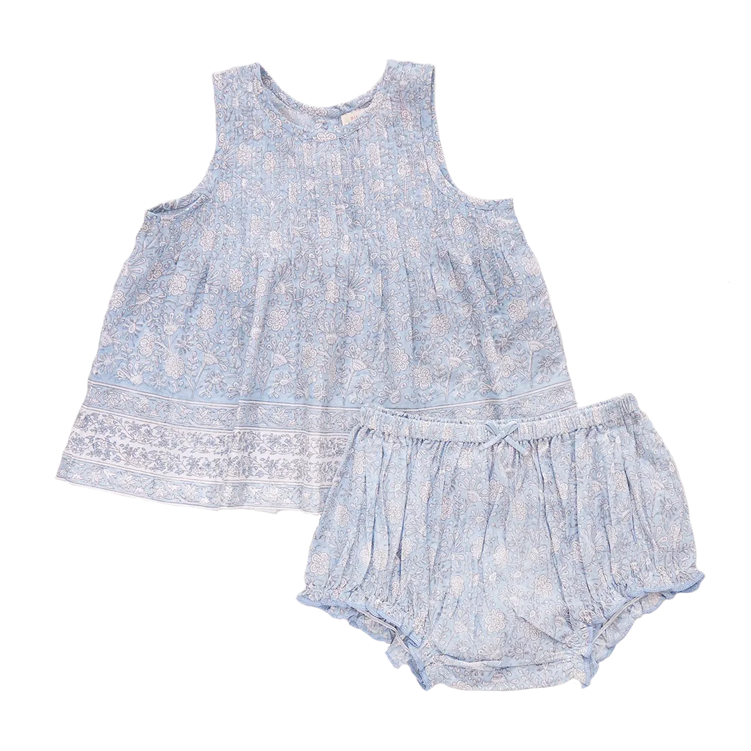 Baby Girls Jaipur 2-Piece Set - Light Blue Garden