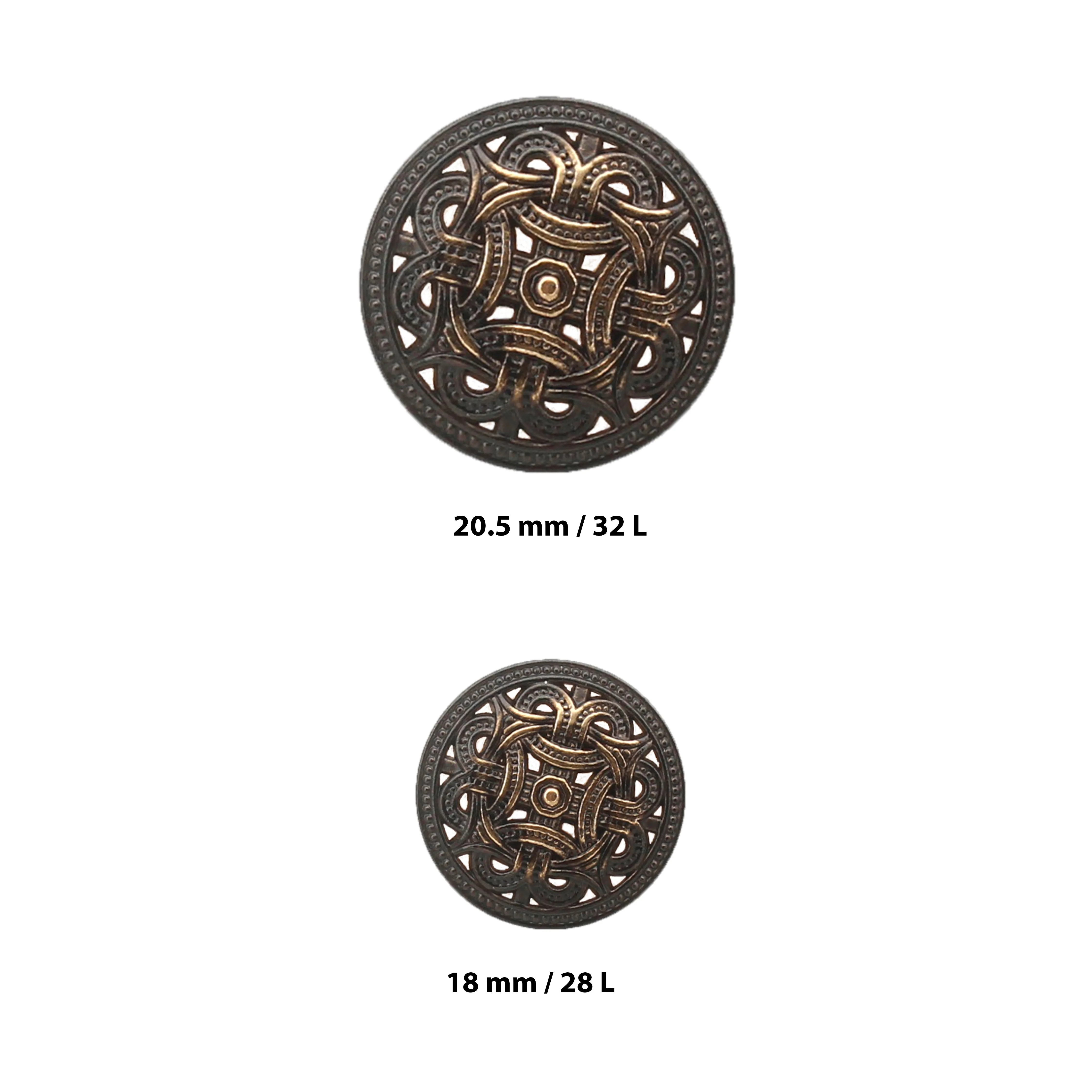 Baroque Design Embellished Metal Button( Pack of 8 Big   8 Small)