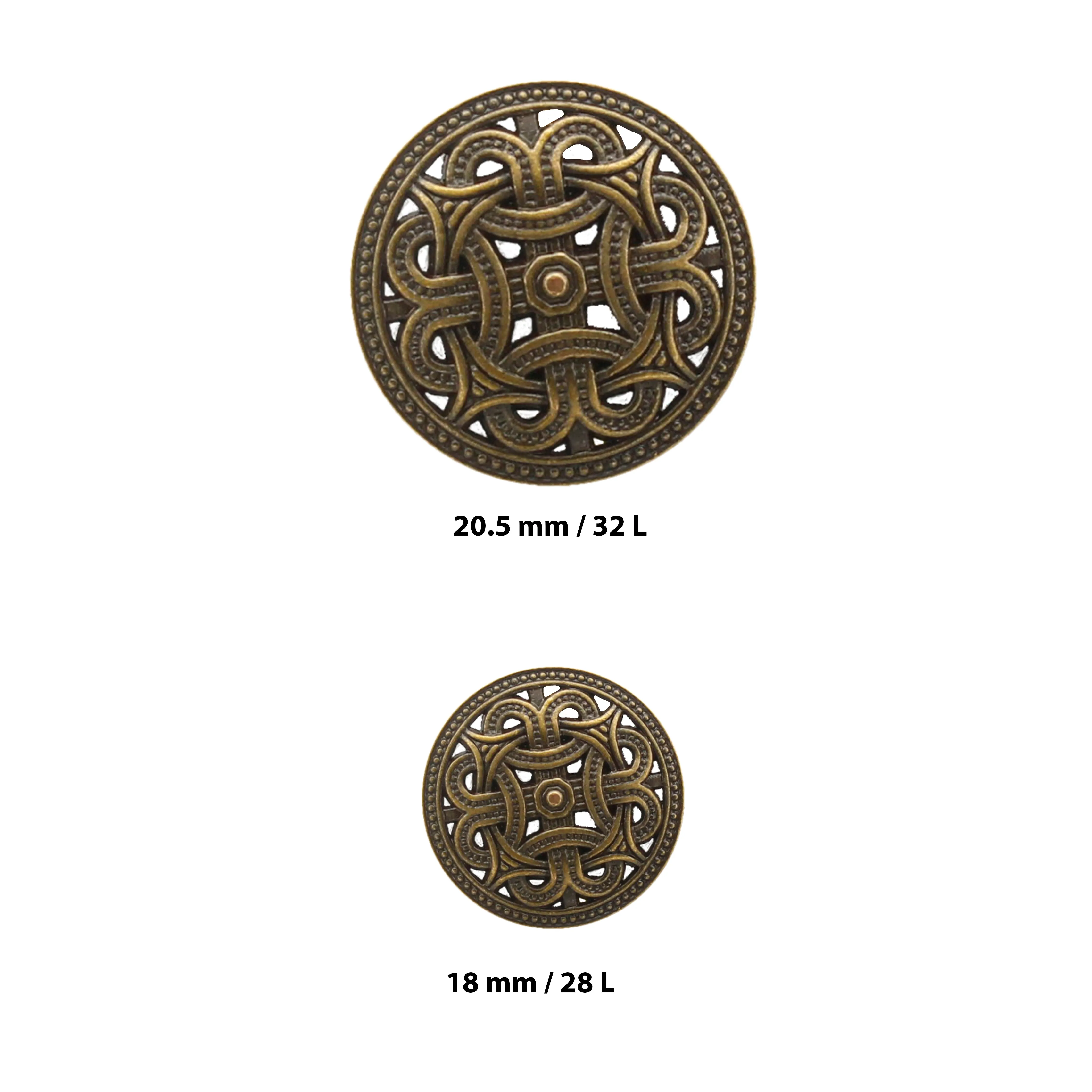 Baroque Design Embellished Metal Button( Pack of 8 Big   8 Small)