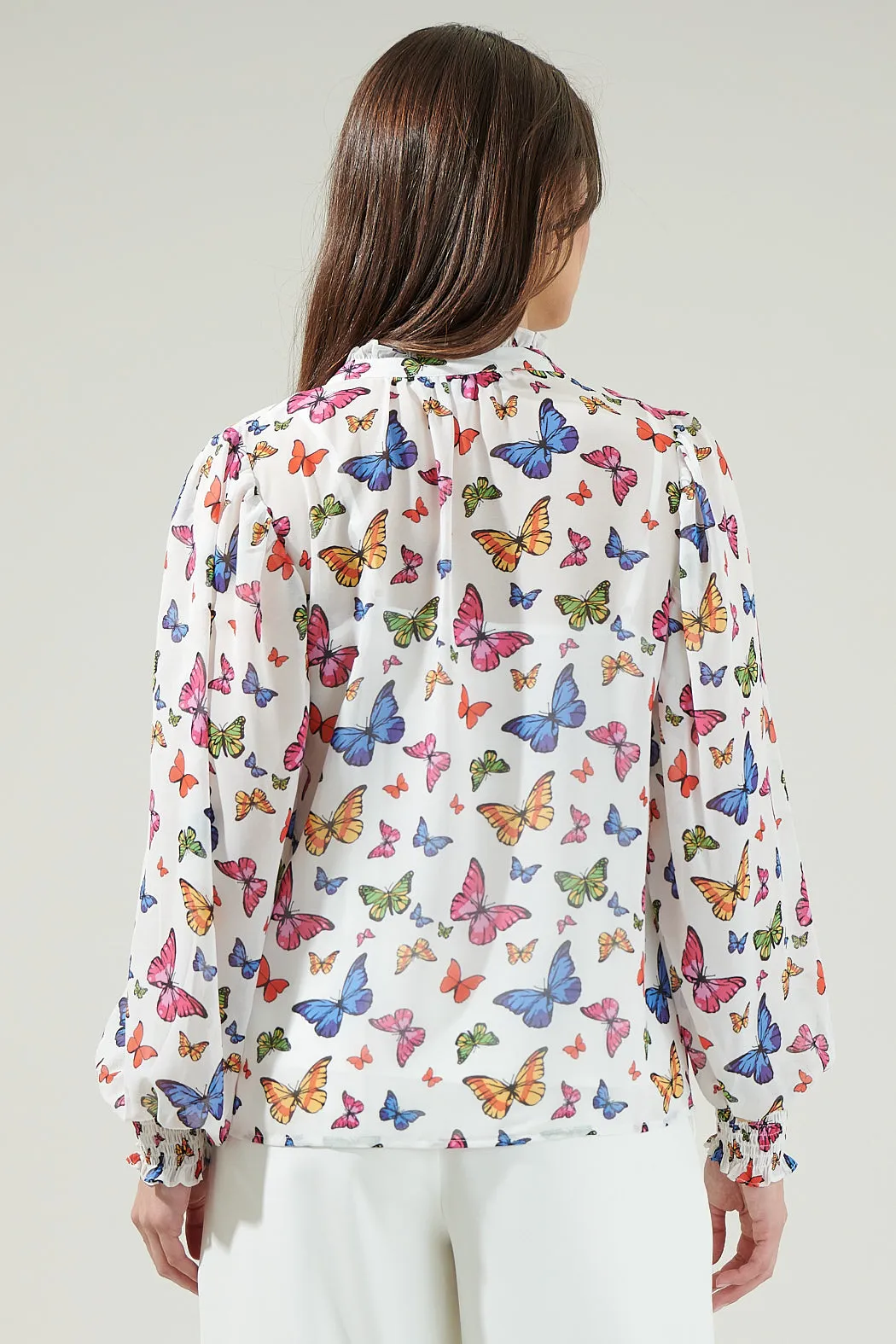 Bess Butterfly Long Sleeve Blouse