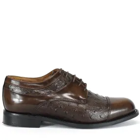 Bishop Leather Walnut Ostrich Shoe