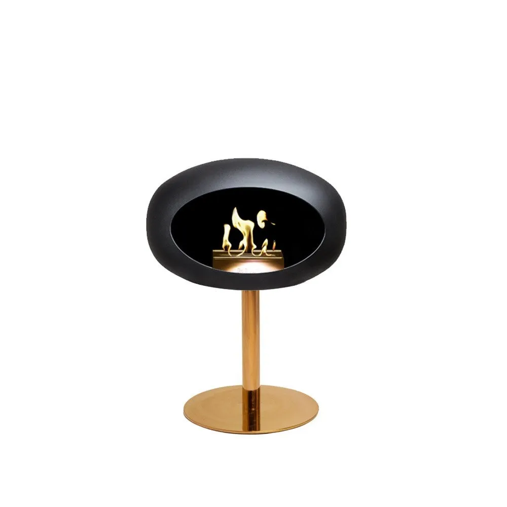 Black Ground Low Steel Bioethanol Fireplace - Rose Gold - Le Feu