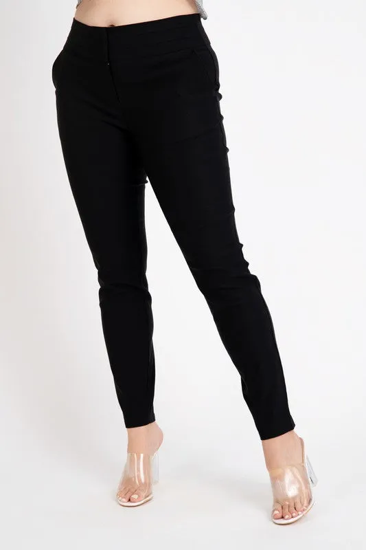 Black Straight Leg Slacks