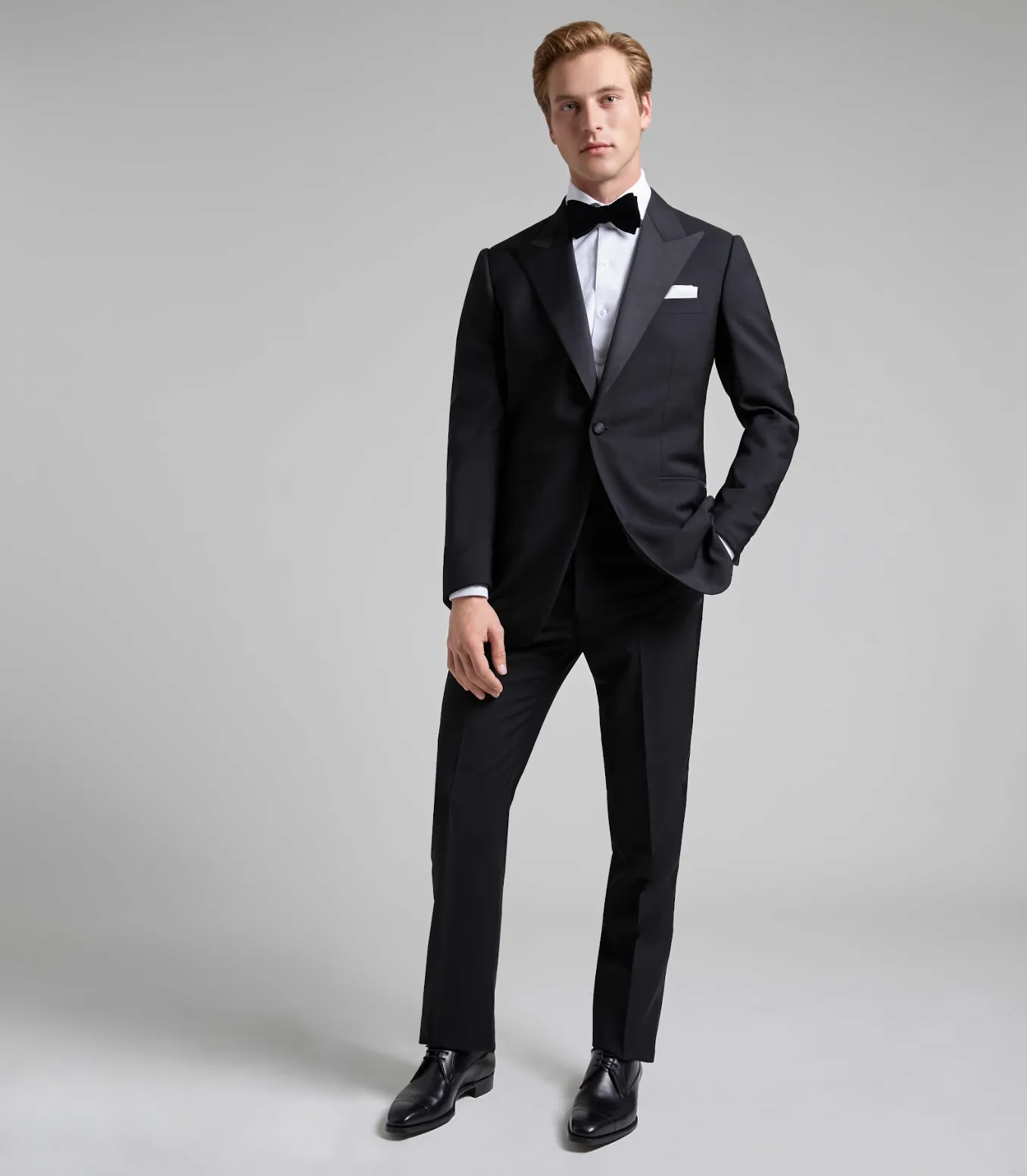 Black Wool/Mohair Single Breasted Dinner Suit