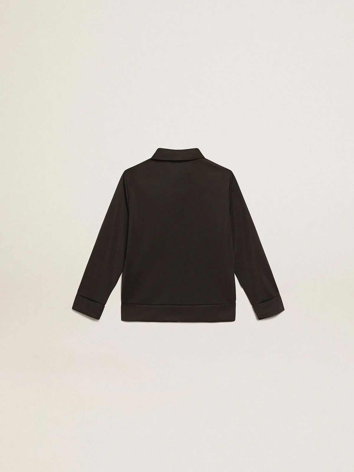 Black zipped sweatshirt with contrasting white stars