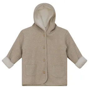 Bondoux Bebe Beige Waffle Knit Sweater with Hat