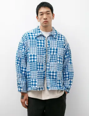 Boxy Swing Jacket Blue Madras Patchwork