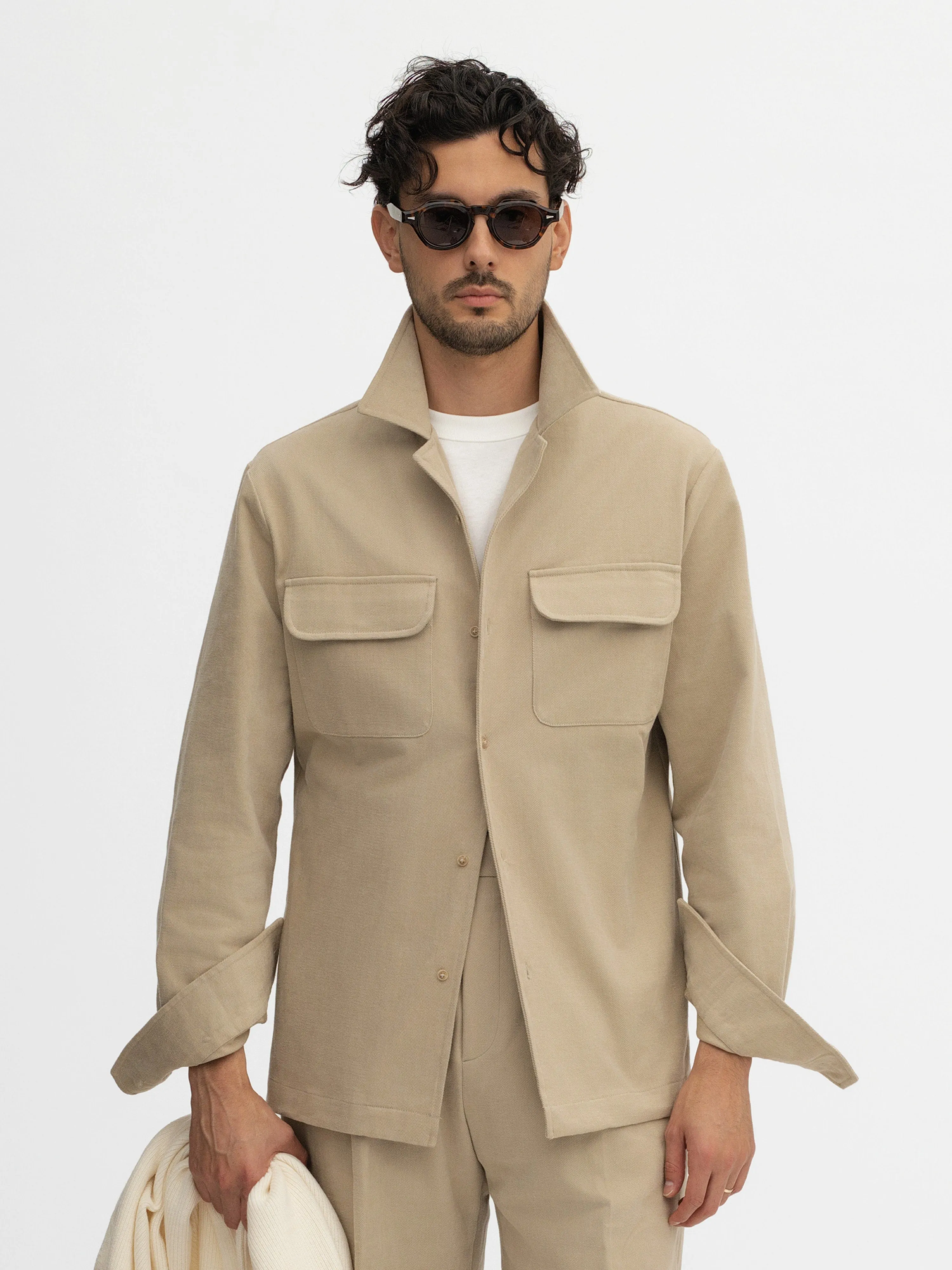 Brown Cotton Camp Overshirt