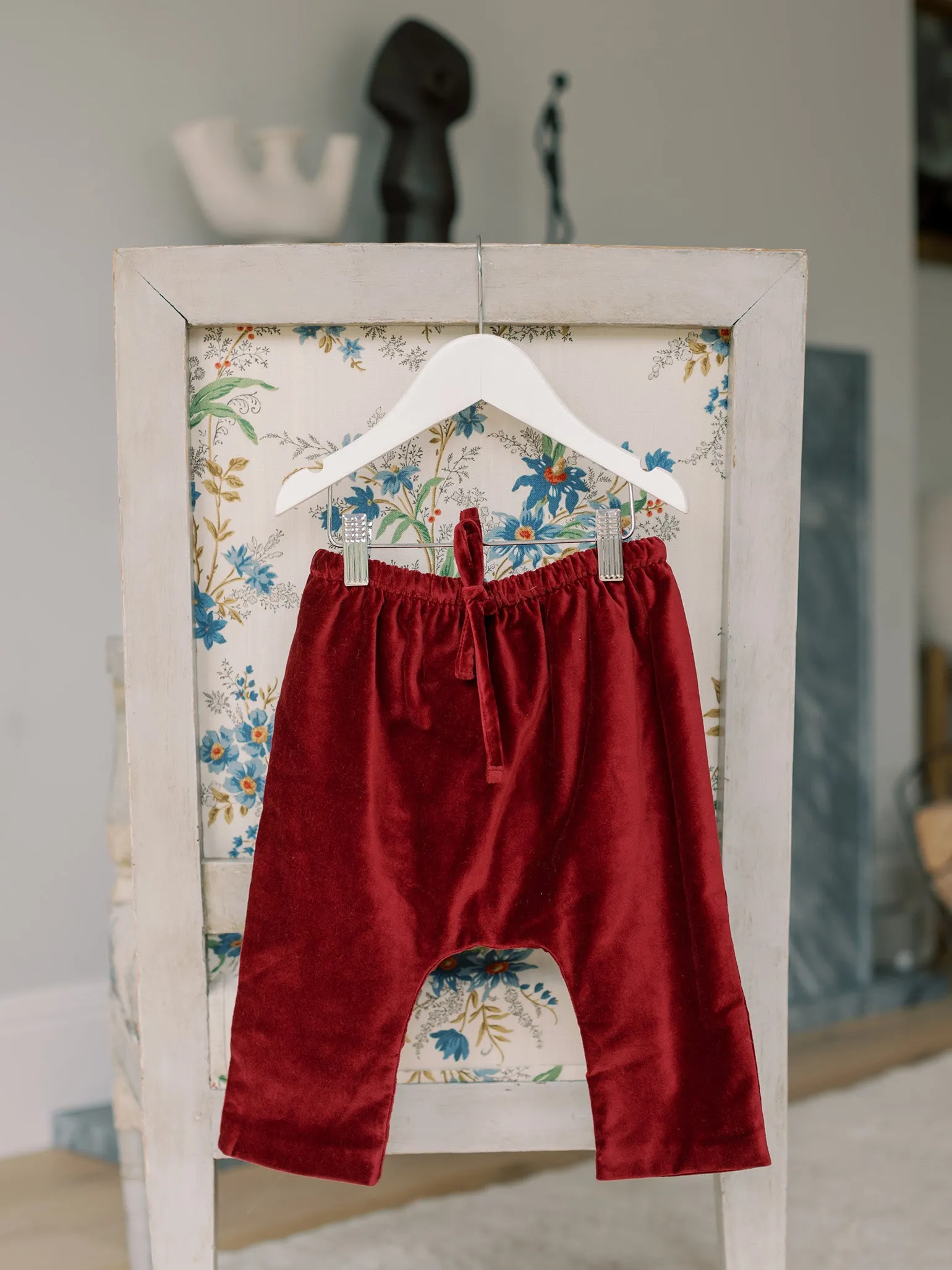 Burgundy Alex Velvet Baby Trousers