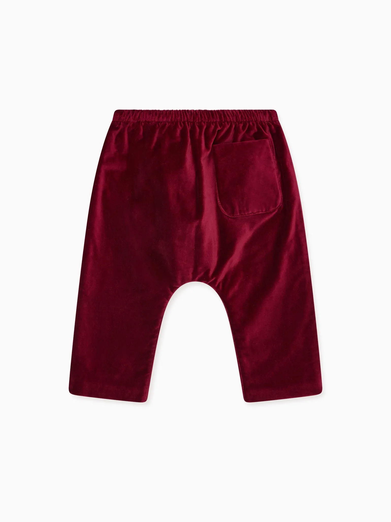 Burgundy Alex Velvet Baby Trousers