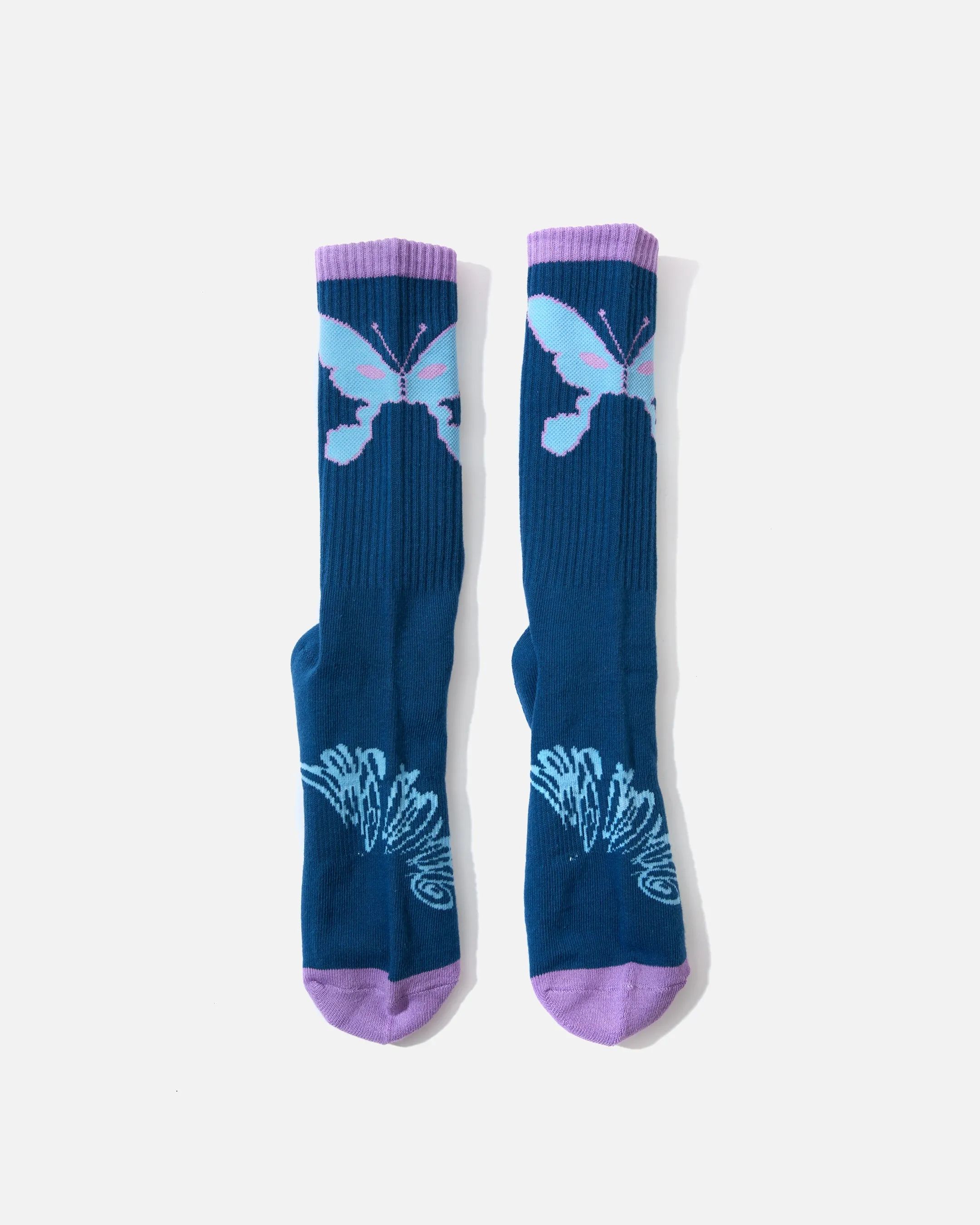 Butterfly Kiss Sports Sock - Blue