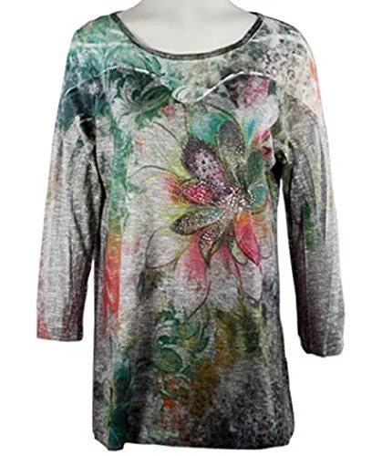 Cactus Fashion - Shaded Floral, Rhinestone Accents, Sublimation Tunic