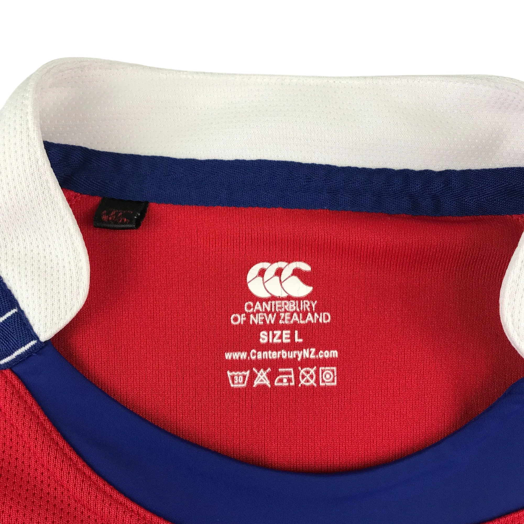 Canterbury USA Rugby Shirt Size L Red and Blue Bravia Home 2010