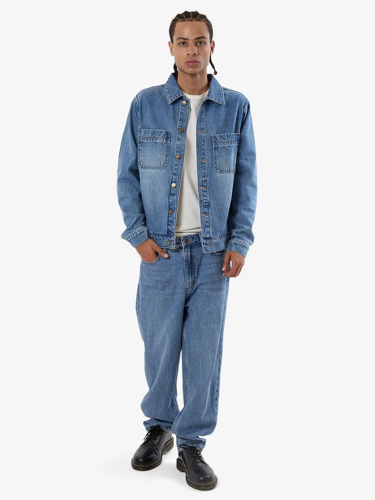 Canyon Oversized Denim Jacket - Dark Dust Blue