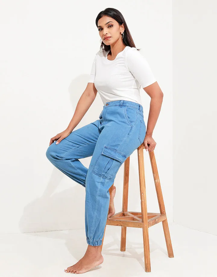 Cargo Jeans with Elastic Hem