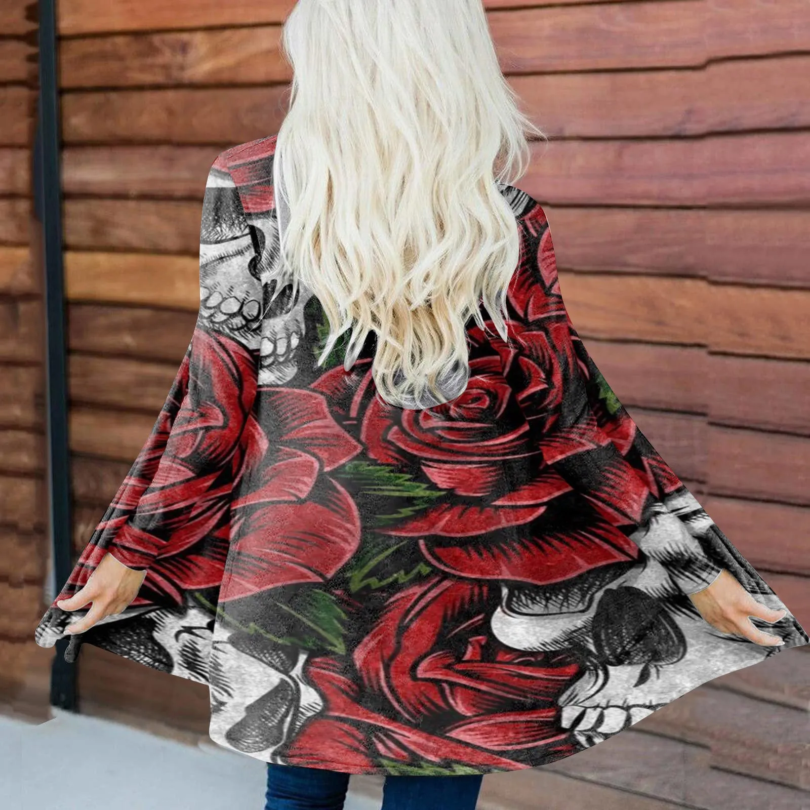 Casual Halloween Theme Printed Long Sleeve Jacket Wholesale Womens Clothing