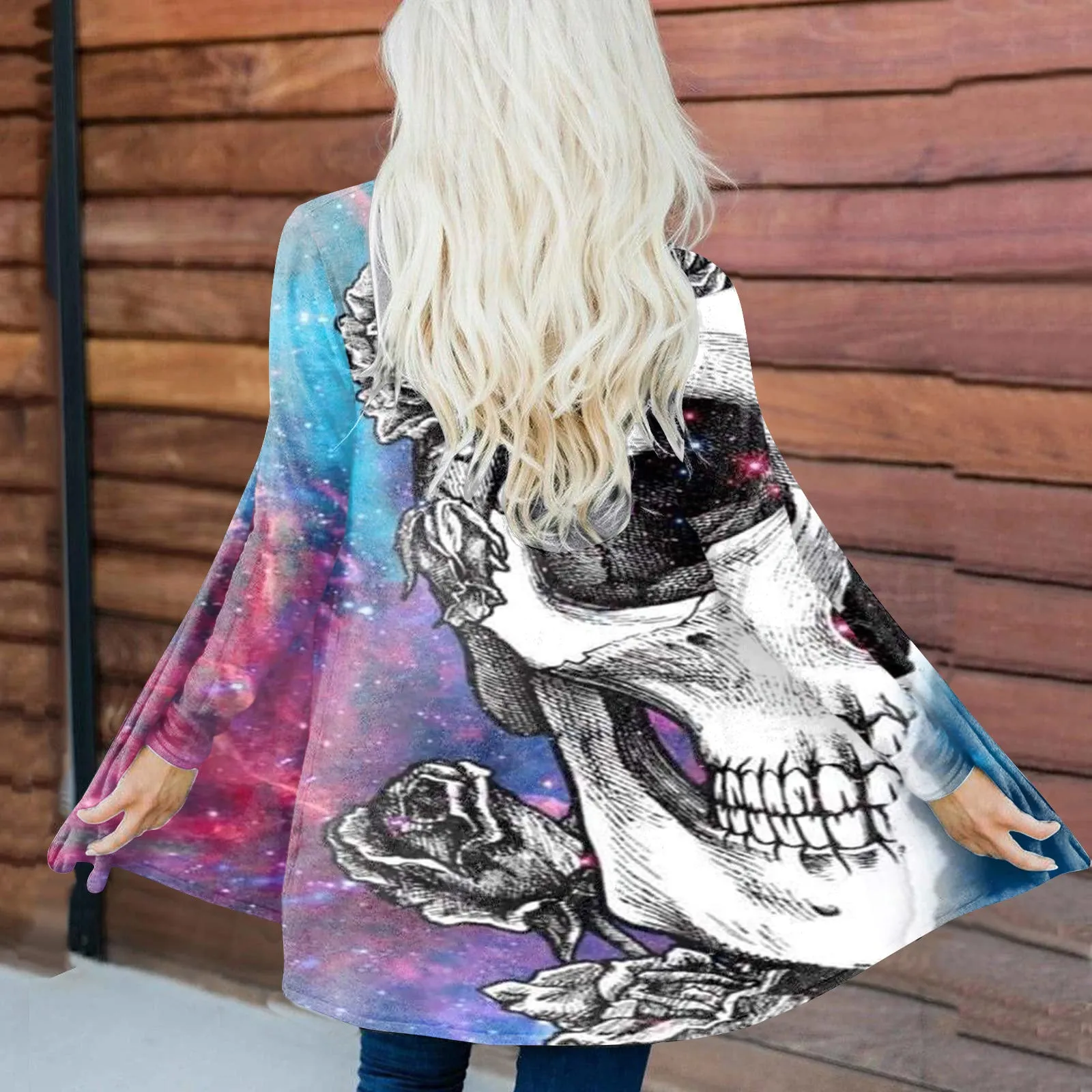 Casual Halloween Theme Printed Long Sleeve Jacket Wholesale Womens Clothing