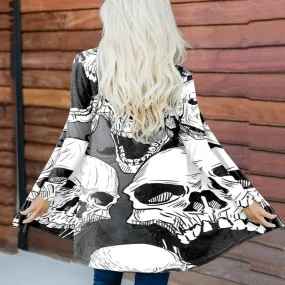 Casual Halloween Theme Printed Long Sleeve Jacket Wholesale Womens Clothing