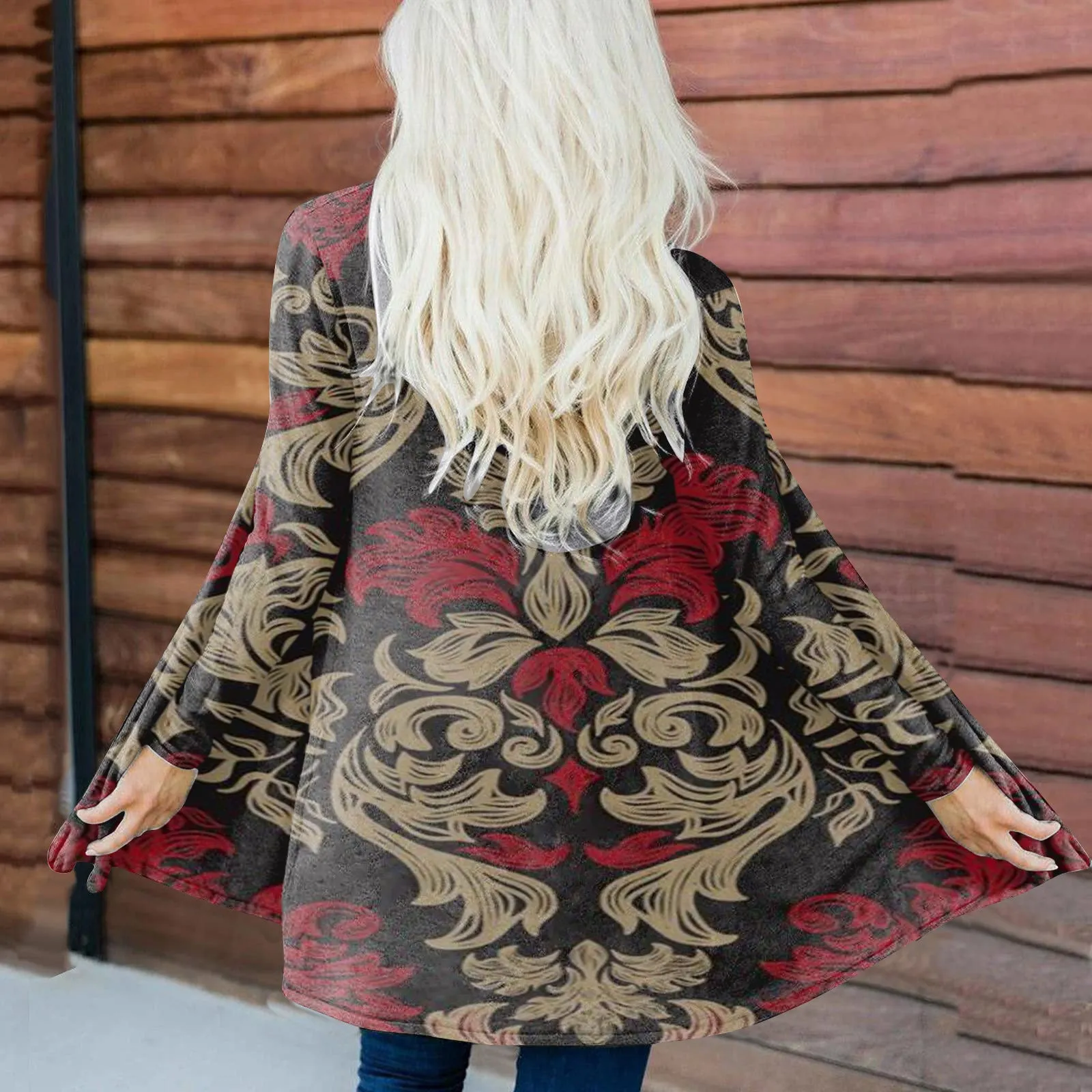 Casual Halloween Theme Printed Long Sleeve Jacket Wholesale Womens Clothing