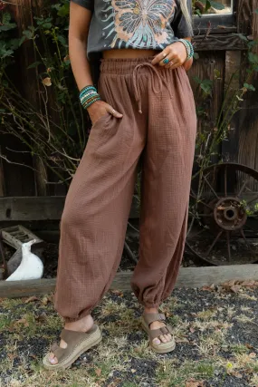 Celestia Wide Leg Cinched Pants - Copper