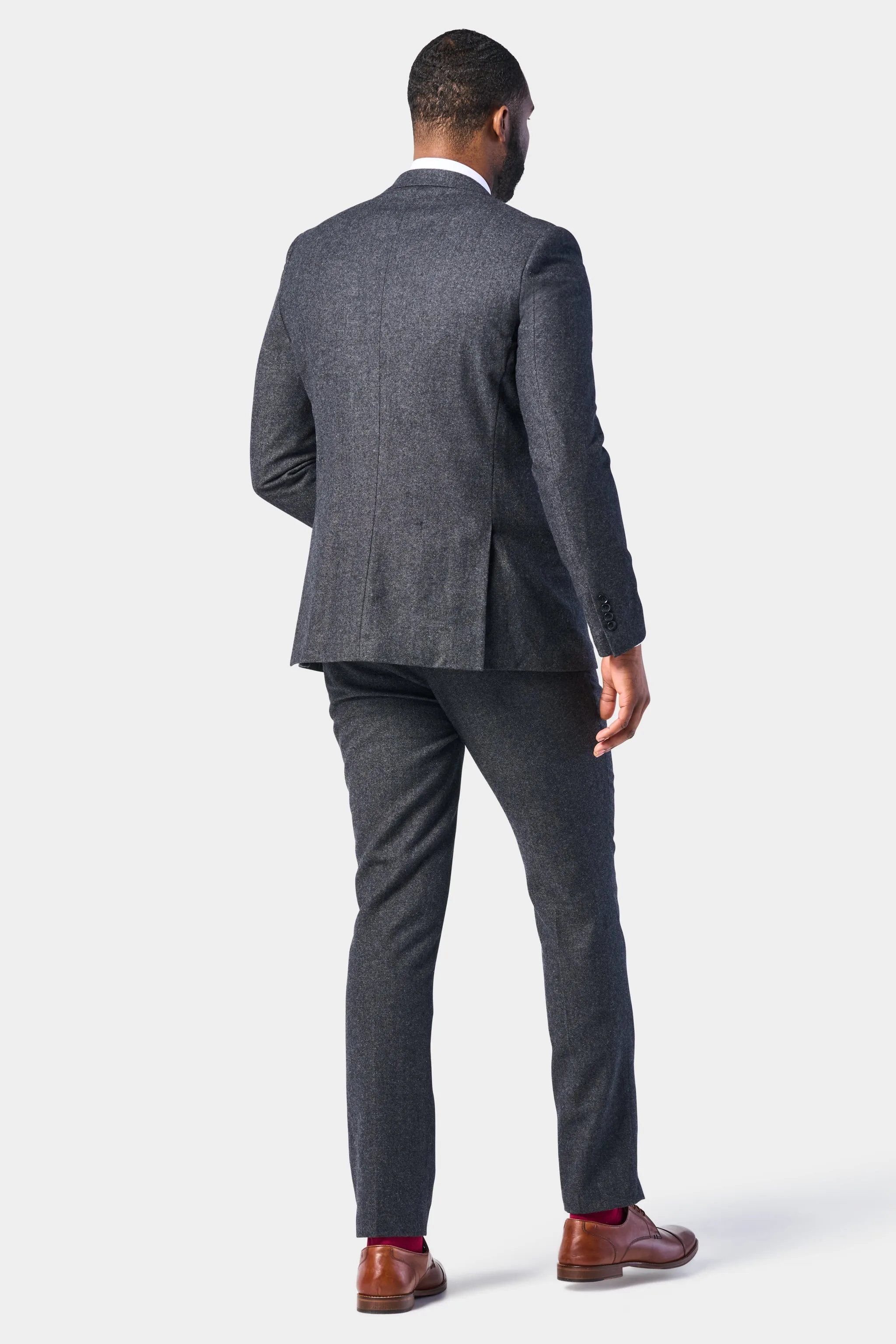 Charcoal Gray Tweed 3 Piece Suit