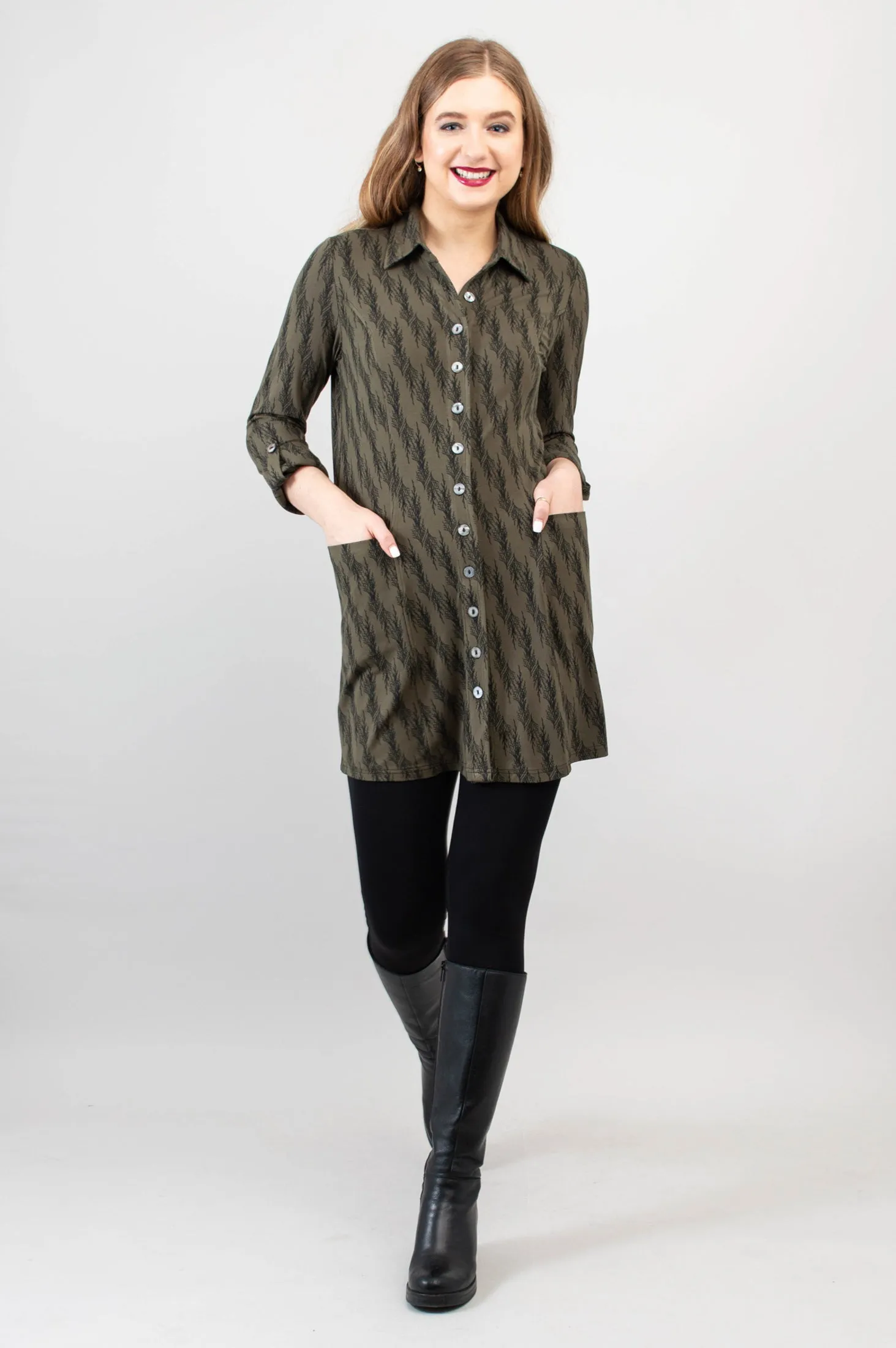 Charlie Tunic, Cedar Forest, Bamboo - Final Sale