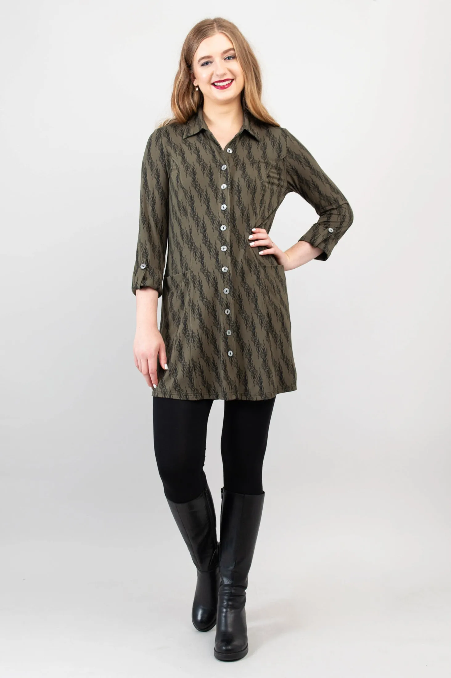 Charlie Tunic, Cedar Forest, Bamboo - Final Sale