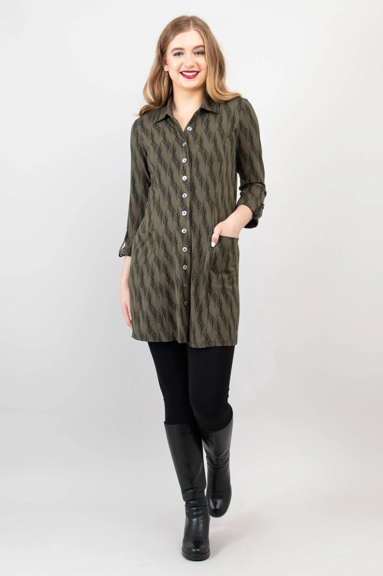 Charlie Tunic, Cedar Forest, Bamboo - Final Sale