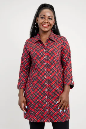 Charlie Tunic, Cherry Plaid, Bamboo - Final Sale