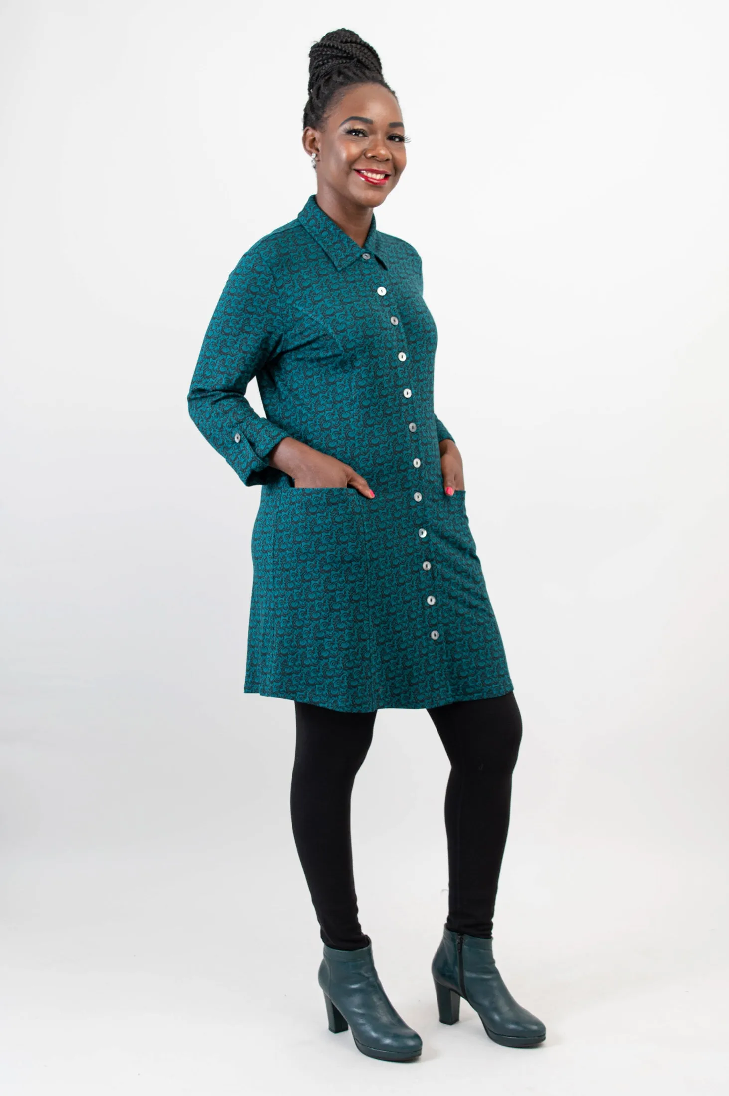 Charlie Tunic, Ocean Waves, Bamboo - Final Sale