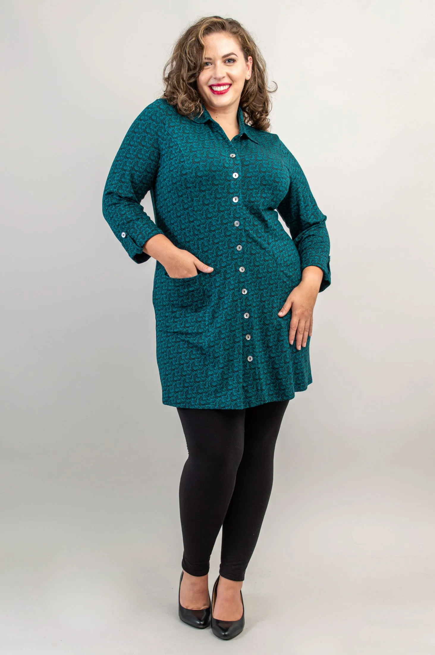 Charlie Tunic, Ocean Waves, Bamboo - Final Sale