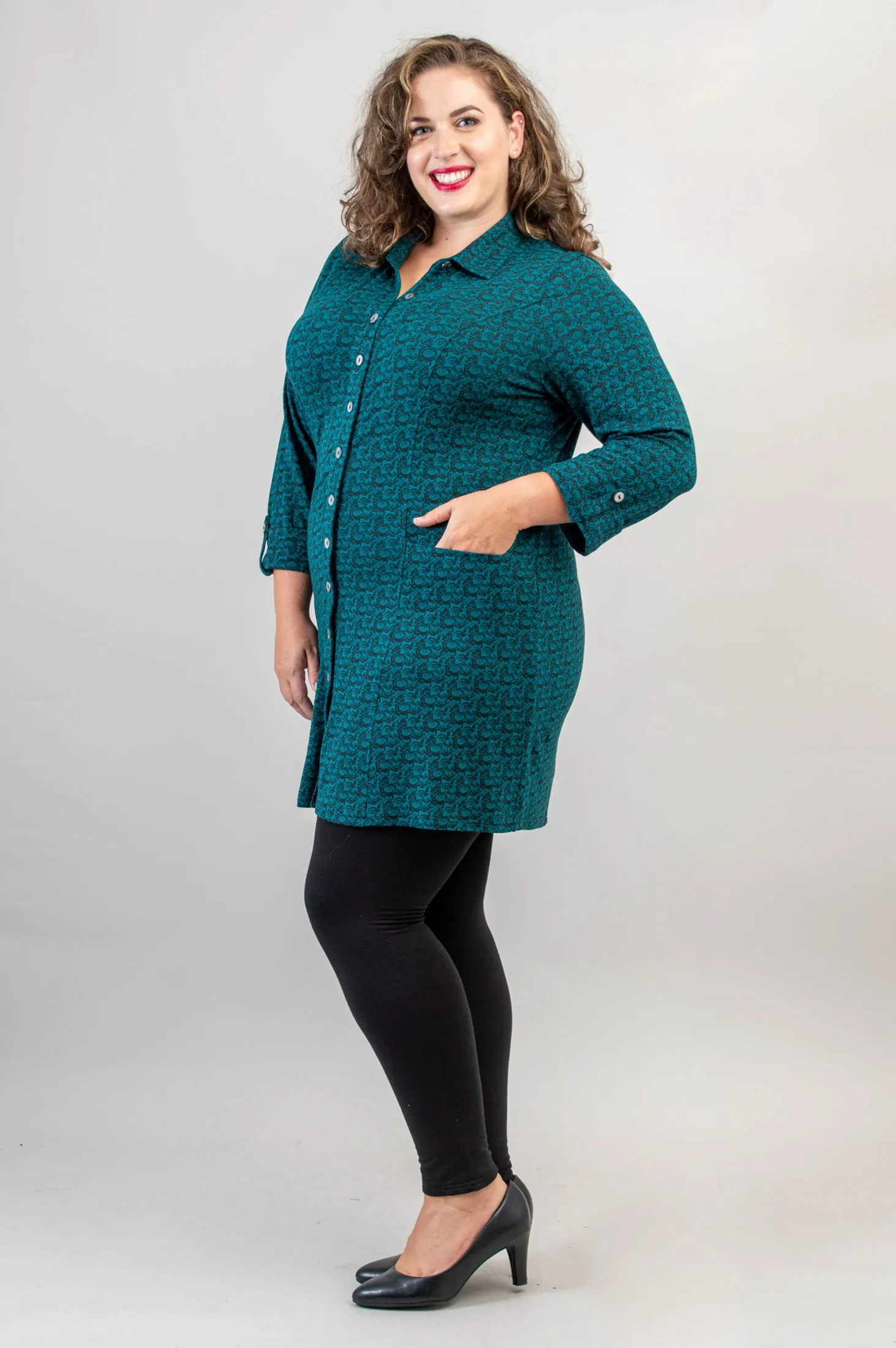 Charlie Tunic, Ocean Waves, Bamboo - Final Sale