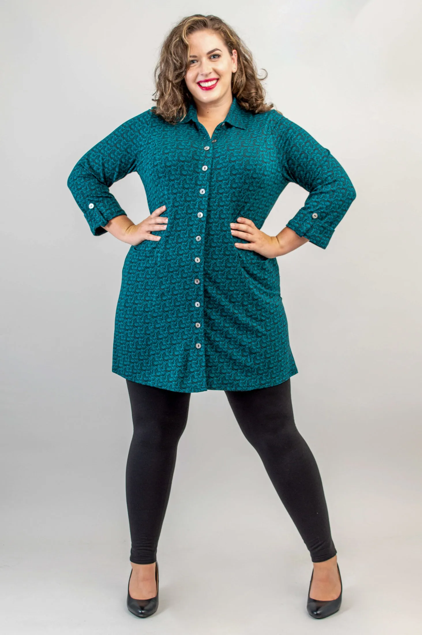 Charlie Tunic, Ocean Waves, Bamboo - Final Sale